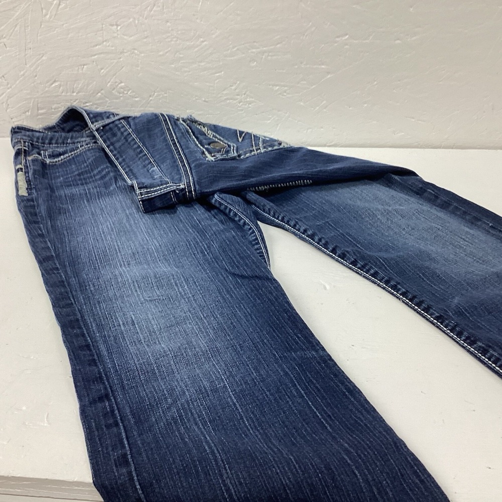 BKE Culture Jeans Women's Blue Low-Rise 36X26- Distressed Wide Leg